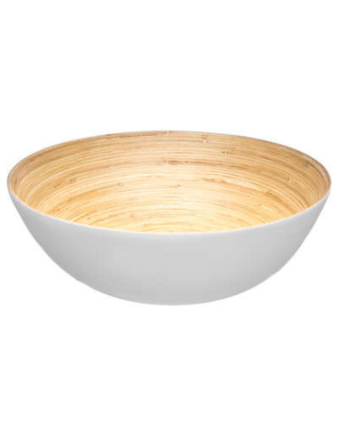 Ensaladera de bambú blanca D30