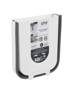 Cesta retráctil blanco gris 8l