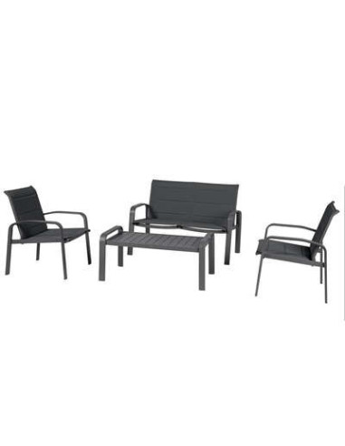 Salón "Elyn" 4 plazas antracita grafito