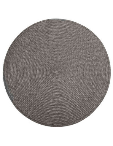 Mantel gris redondo trenzado