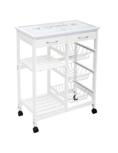 Carro de vidrio blanco Gustaf