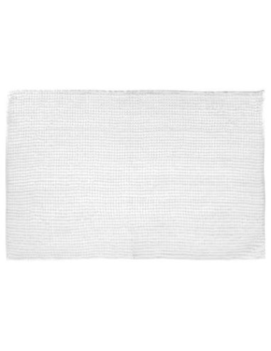Alfombra corta de chenilla blanca