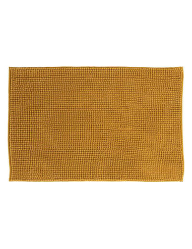 Manta corta de chenilla amarilla mostaza