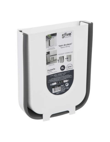 Cesta retráctil blanco gris 8l