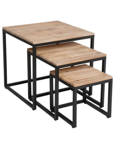 Juego de 3 mesas de café marrones...