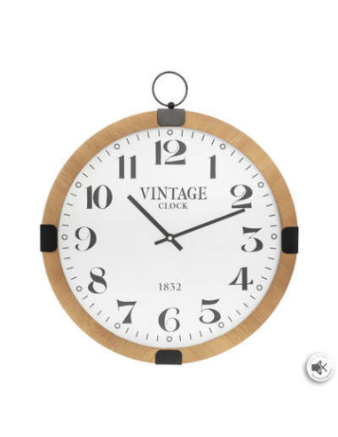 Reloj "Silencio" en panel de madera...