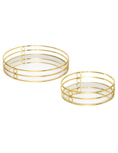 Feel Gold Mirror Tray x 2 2
