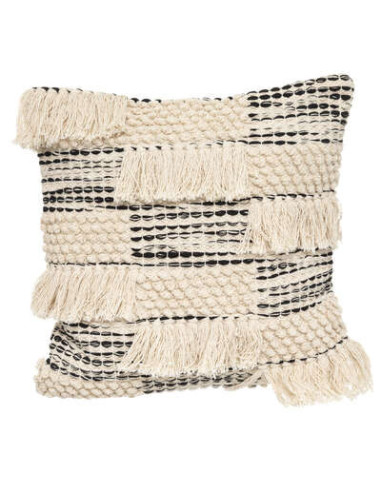 Cojín 3D "Frange" arco 45x45 blanco y...