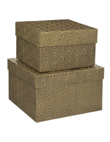 Caja de metal dorado "Night" x2