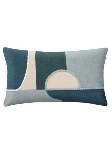 Funda de cojín "Geo" bordada 30x50cm