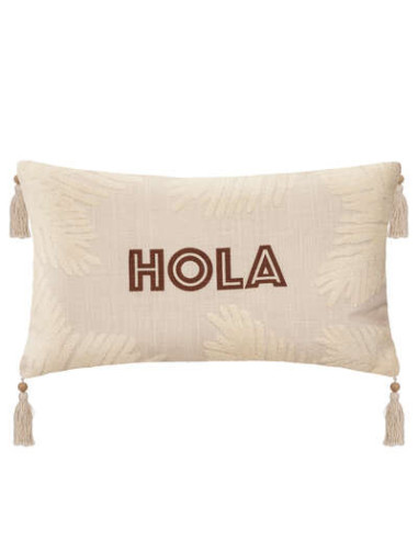 Cojín bordado "Alicante" marfil 38x58cm