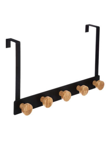 Gancho negro 5 cabezas de bambú