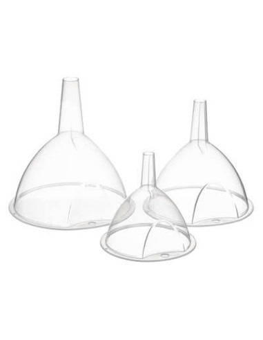 Embudo de plástico transparente x 3