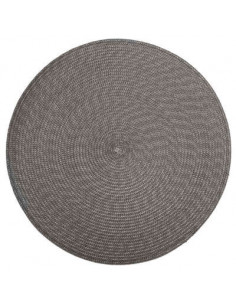 Mantel gris redondo trenzado