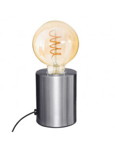 Lámpara metal tubo plata H10 2