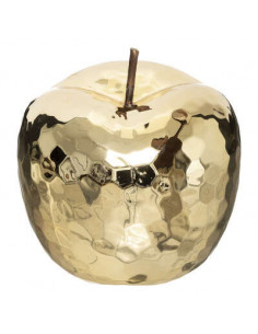 Manzana de cerámica dorada... 2
