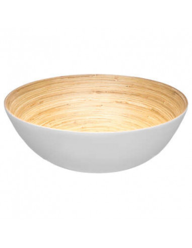 Ensaladera de bambú blanca D30